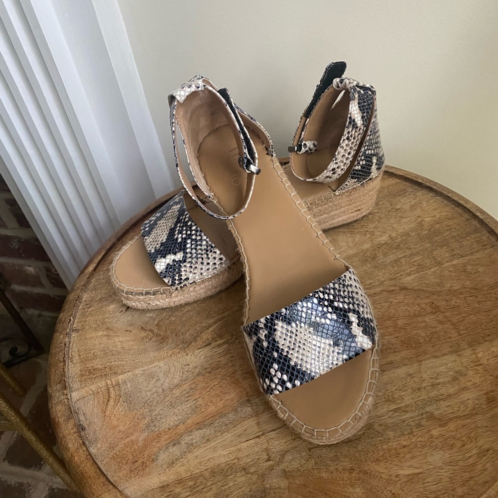 Franco Sarto Snakeskin Espadrille Sandals